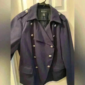 INC International Concepts military inspired, navy blue jacket SIZE XL
